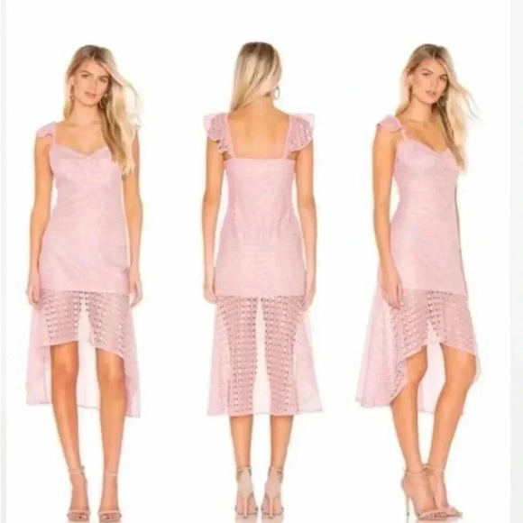 Line & Dot Revolve VALENTINA MIDI DRESS Mauve Dress Size Large - Picture 2 of 13